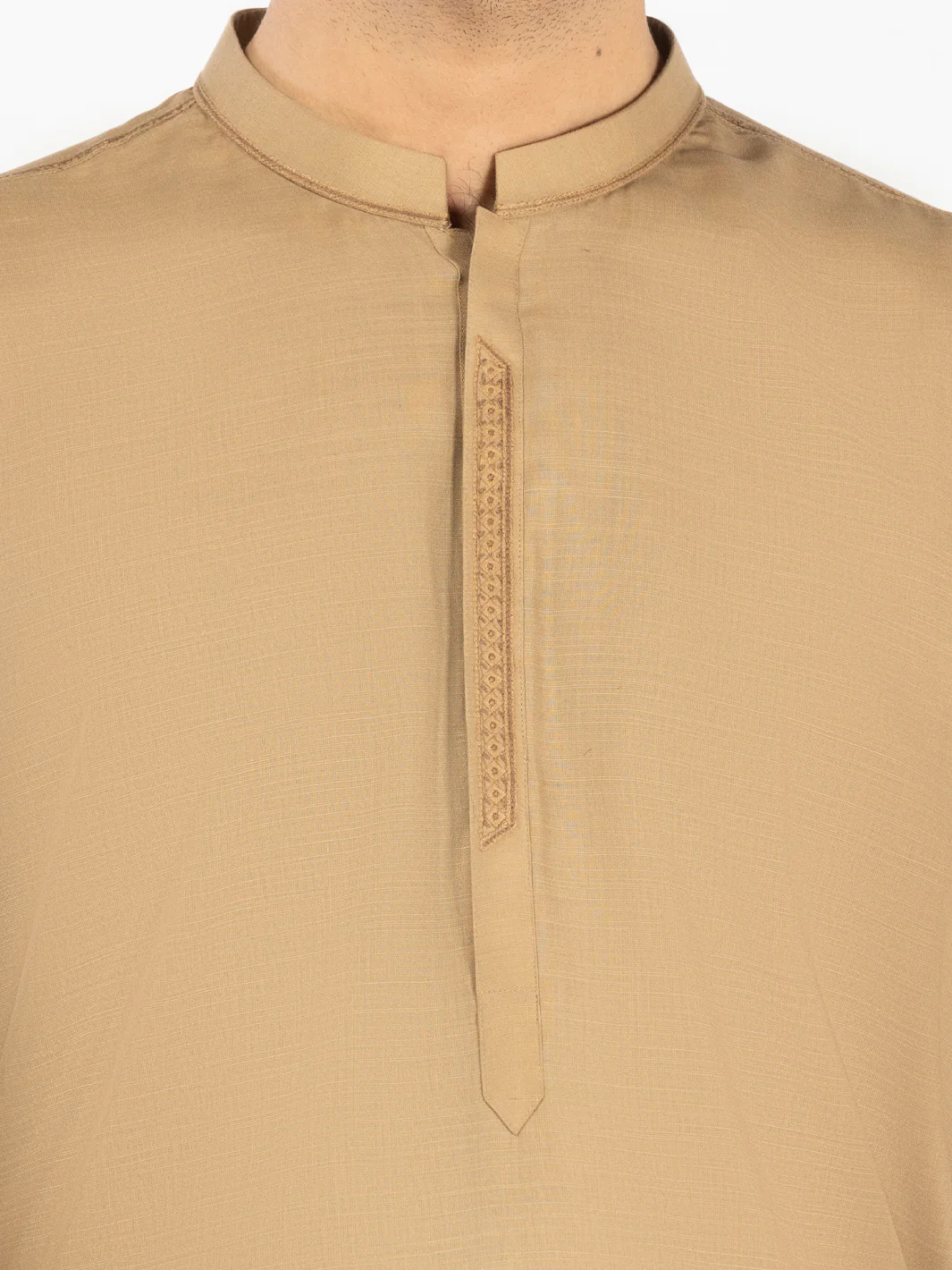 Beige Blended Kameez Shalwar - AL-KS-3180 - Image 3