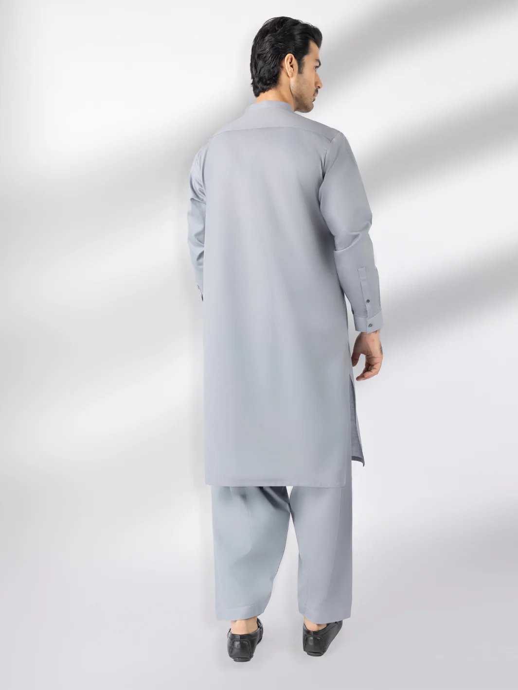 Light Grey Cotton Kameez Shalwar - AL-KS-3242B - Image 2