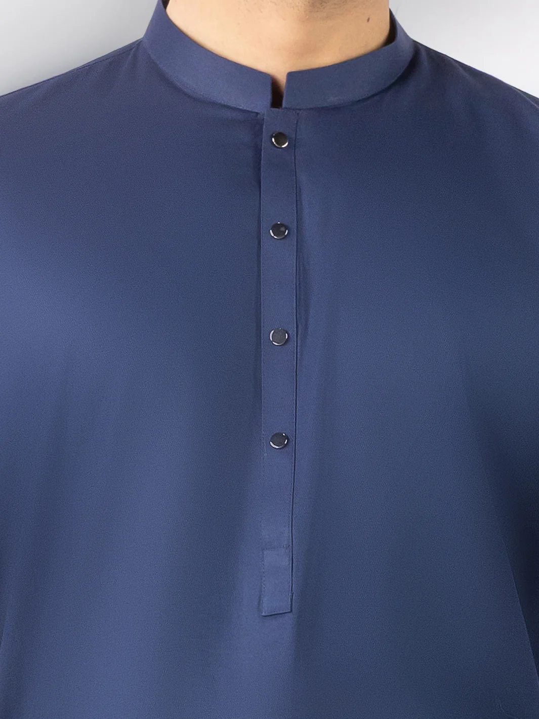 Dark Blue Cotton Kameez Shalwar - AL-KS-3242F - Image 4