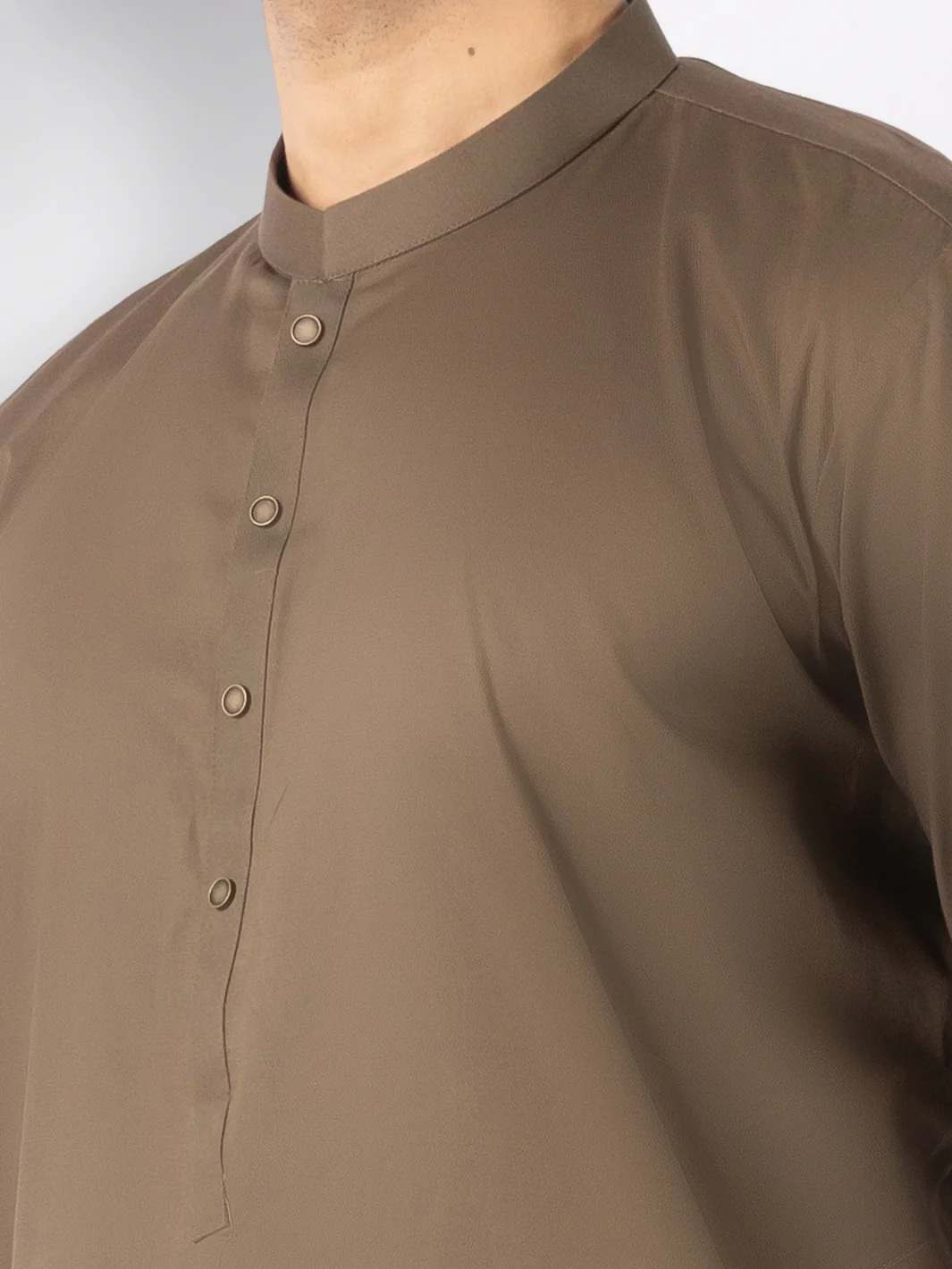 Olive Blended Kameez Shalwar - AL-KS-3243E - Image 2