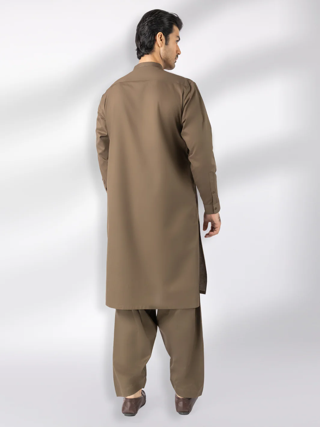 Olive Blended Kameez Shalwar - AL-KS-3243E - Image 3