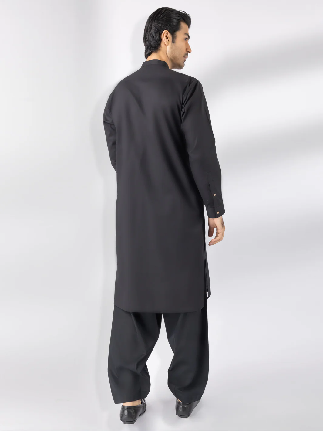 Black Blended Kameez Shalwar - AL-KS-3243H - Image 2