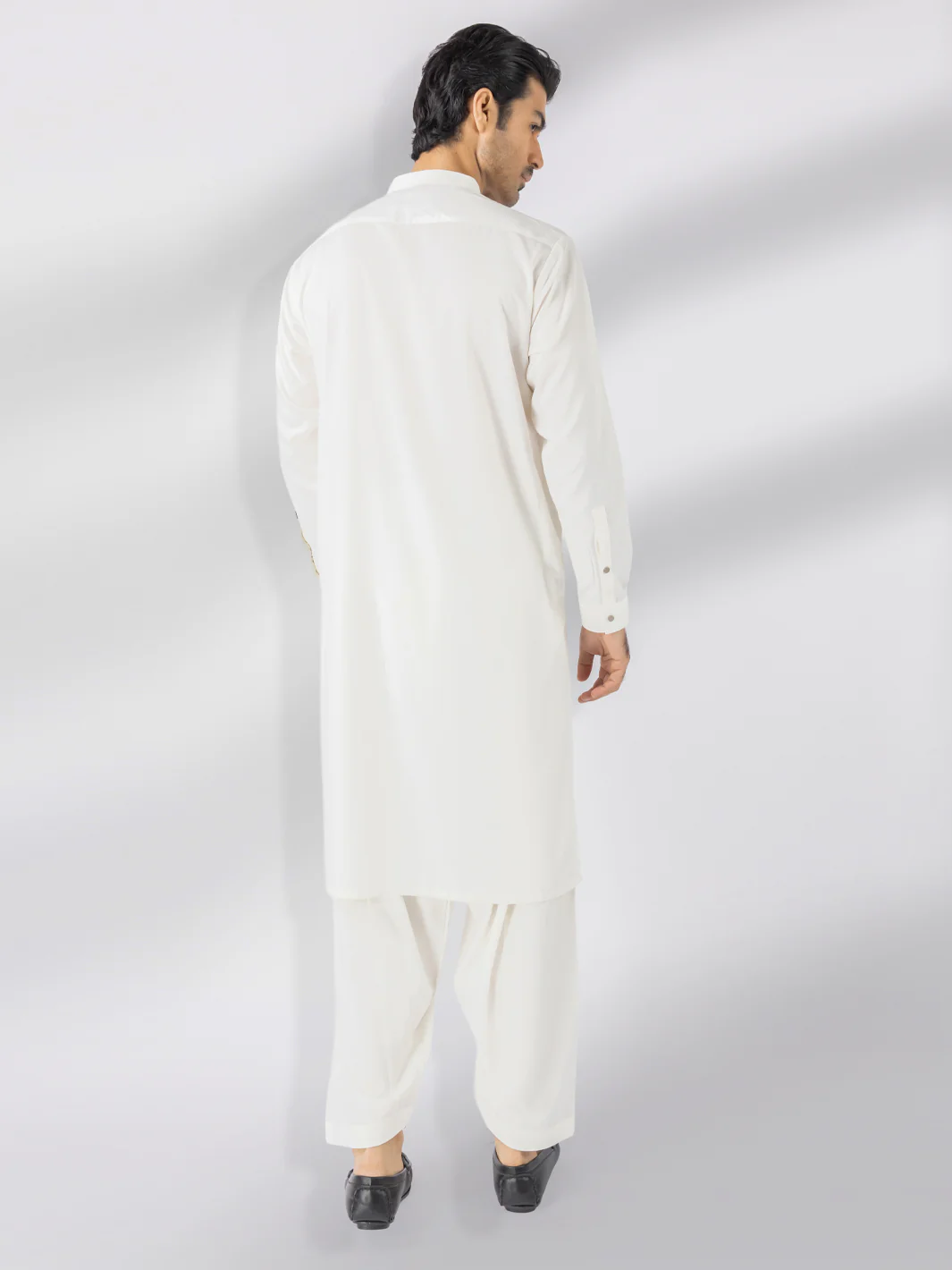 Off White Blended Kameez Shalwar - AL-KS-3247D - Image 3