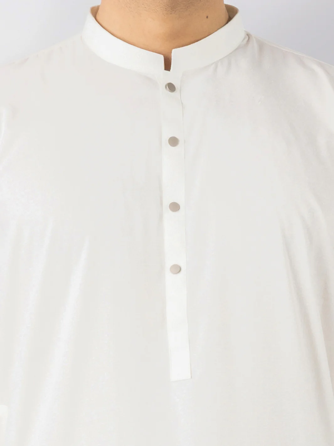 Off White Blended Kameez Shalwar - AL-KS-3247D - Image 4