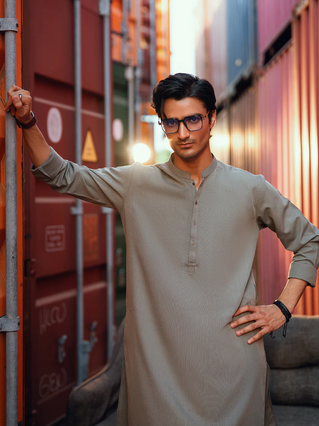 Sage Green Cut & Sew Kameez Shalwar - AL-KS-3251 - Image 2