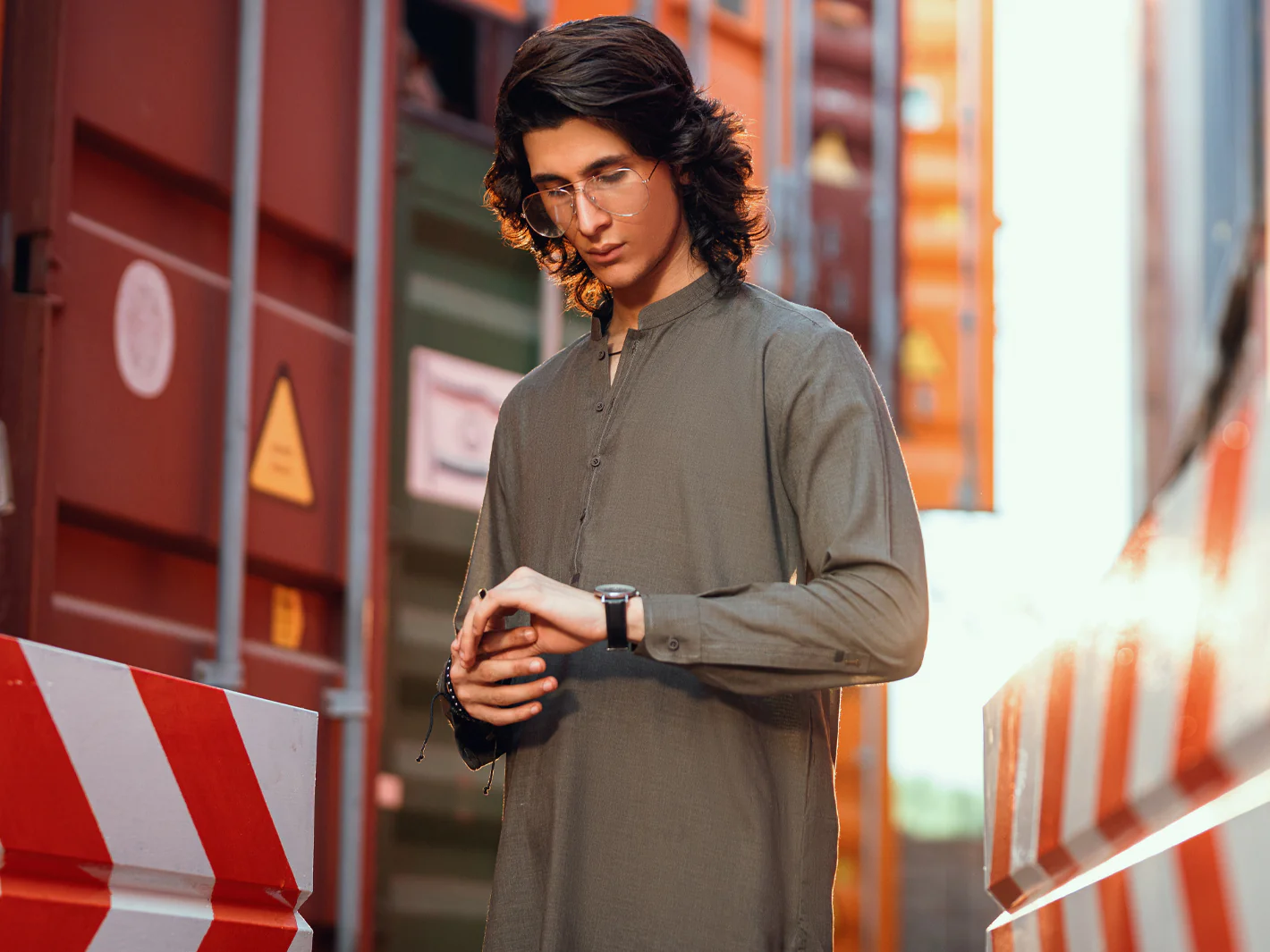 Olive Green Cut & Sew Kameez Shalwar - AL-KS-3265 - Image 6