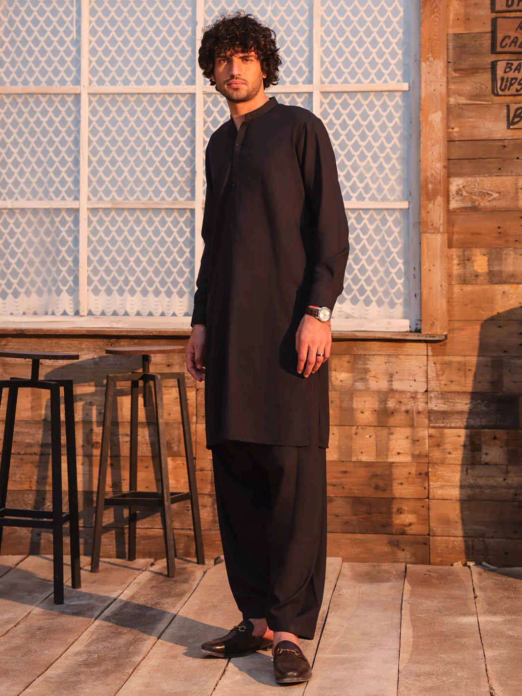 Dark Blue Kameez Shalwar - AL-KS-3271 - Image 3
