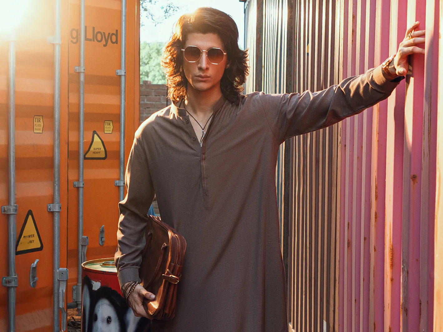 Brown Kameez Shalwar - AL-KS-3276 - Image 5