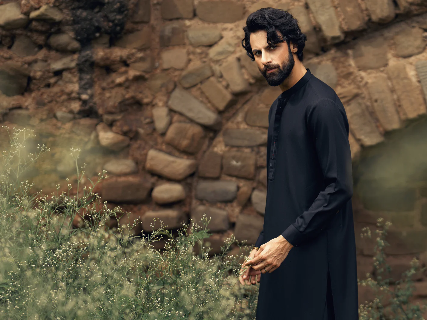 Black Kameez Shalwar - AL-KS-3292 - Image 5