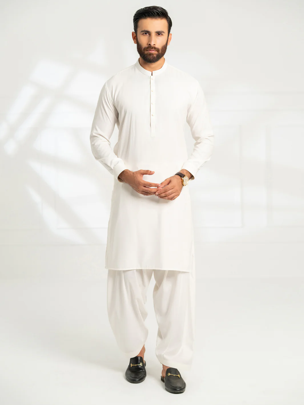 White Cut & Sew Kameez Shalwar - AL-KS-3298A