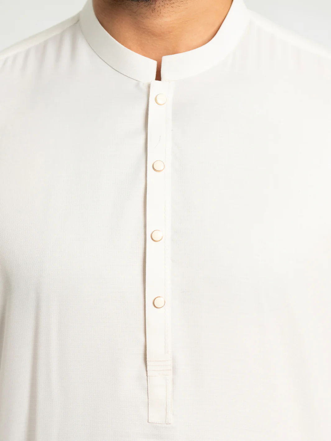 White Cut & Sew Kameez Shalwar - AL-KS-3298A - Image 3