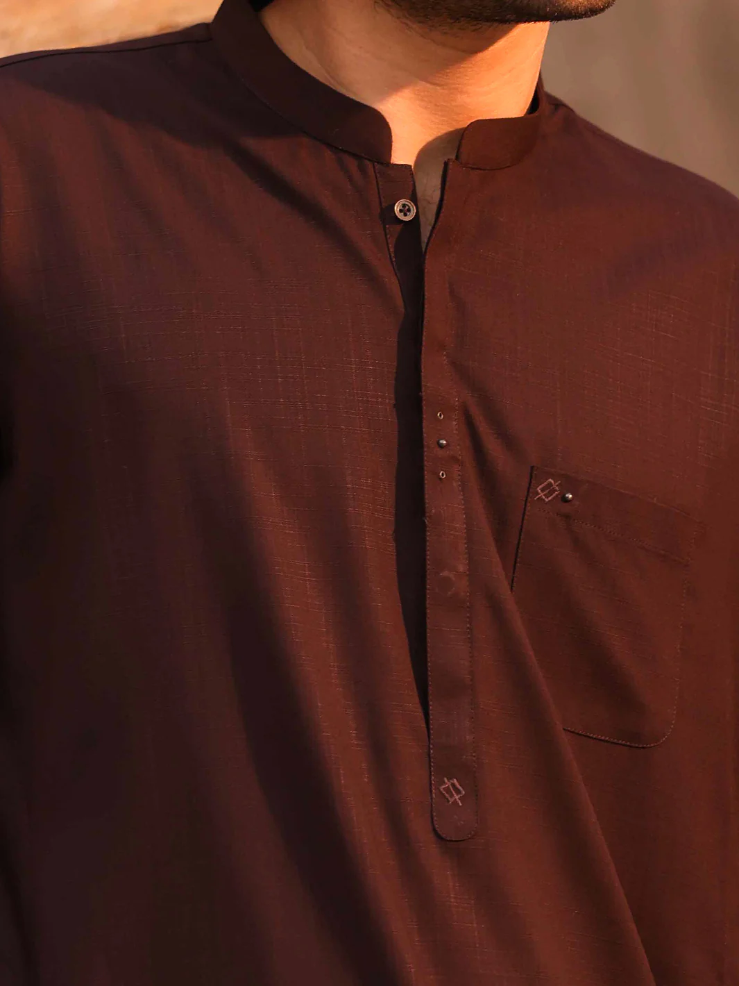 Dark Maroon Cut & Sew Kameez Shalwar - AL-KS-3309 - Image 4