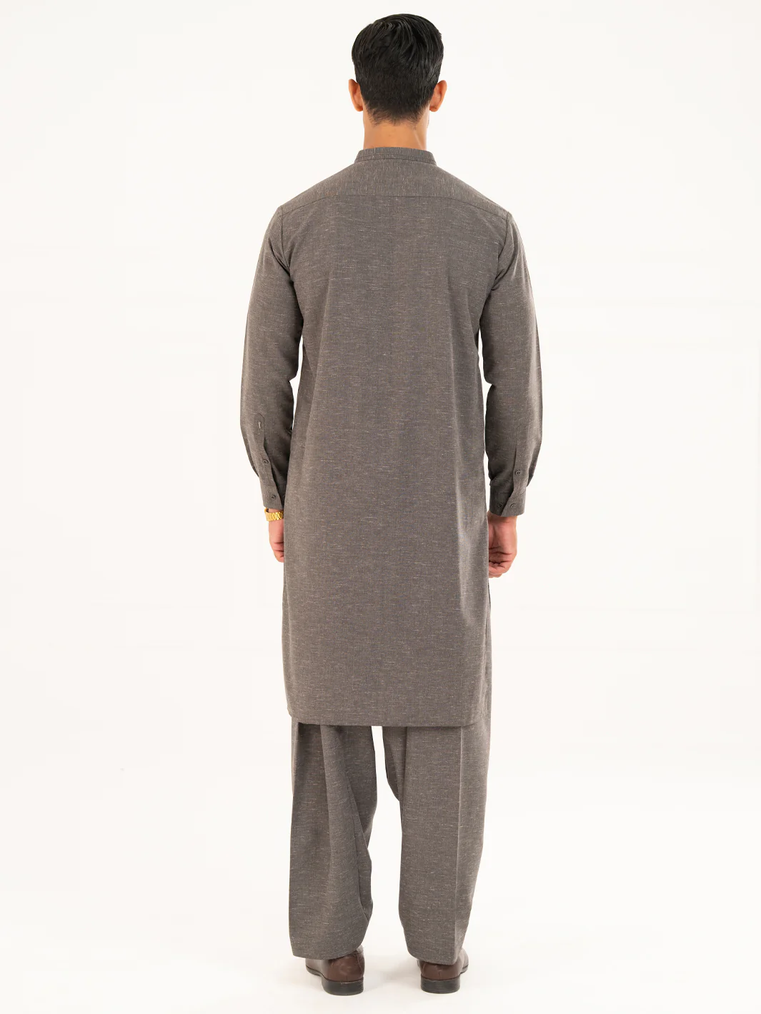 Charcoal Grey Cut & Sew Kameez Shalwar - AL-KS-3313 - Image 4