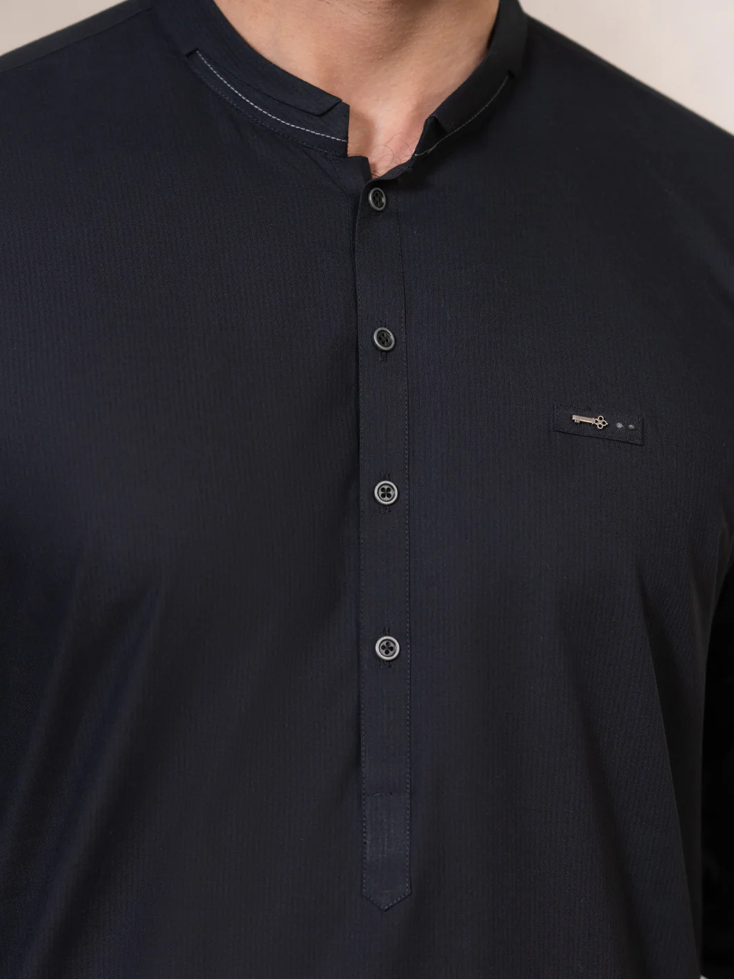 Black Cotton Cut & Sew Kameez Shalwar - AL-KS-3339 - Image 3