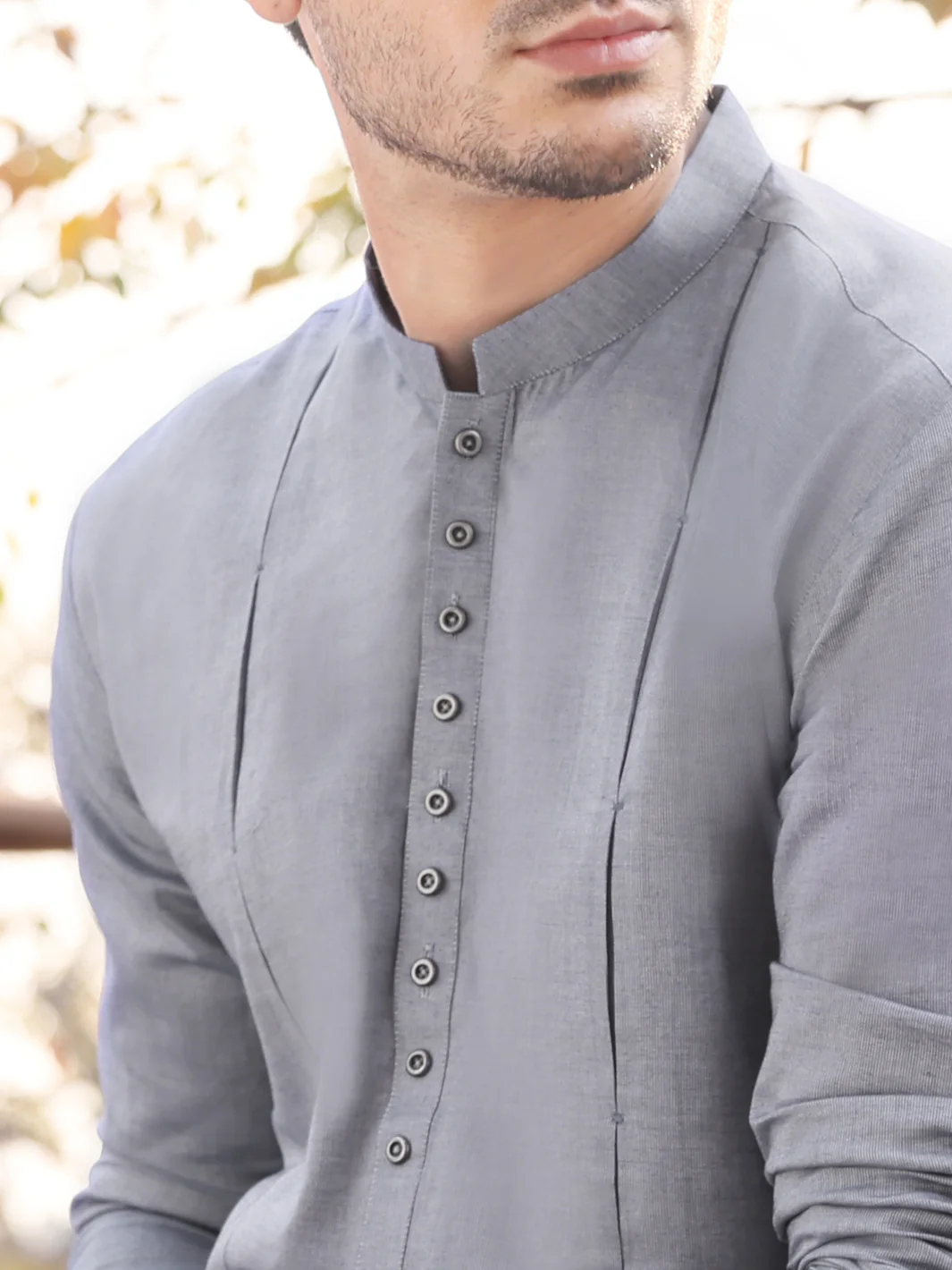 Light Blue Cotton Kurta Pajama - AL-KT-2533 - Image 2
