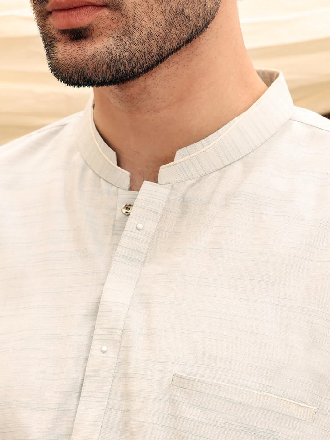 Light Blue Blended Kurta Trouser - AL-KT-2616 - Image 2