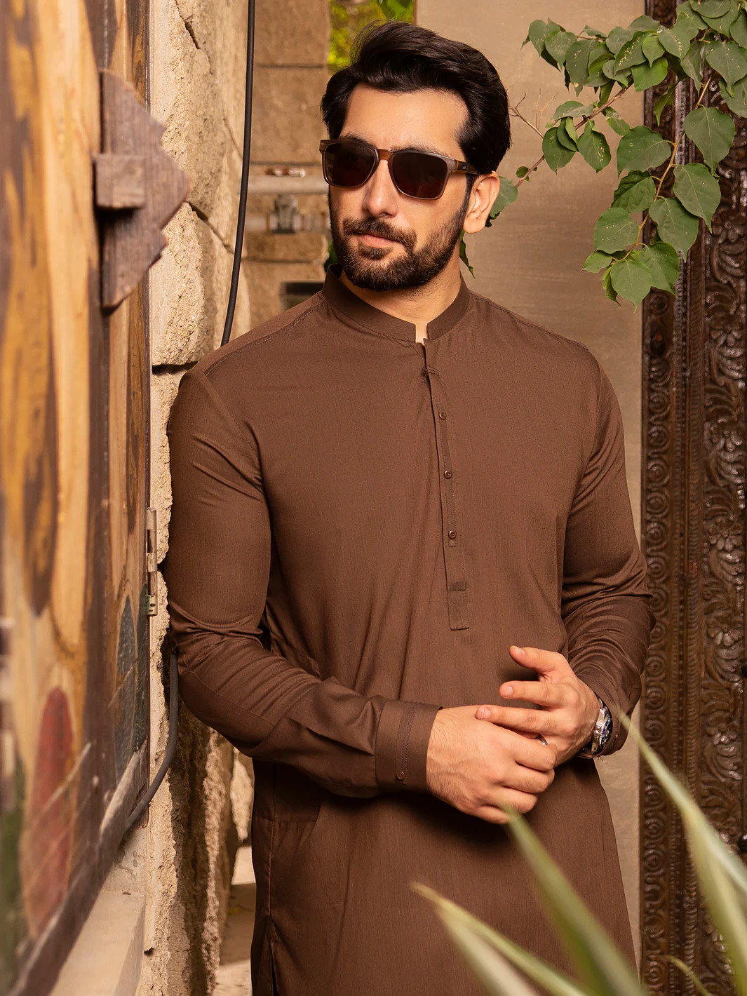 Brown Blended Kurta Trouser - AL-KT-2657 - Image 2
