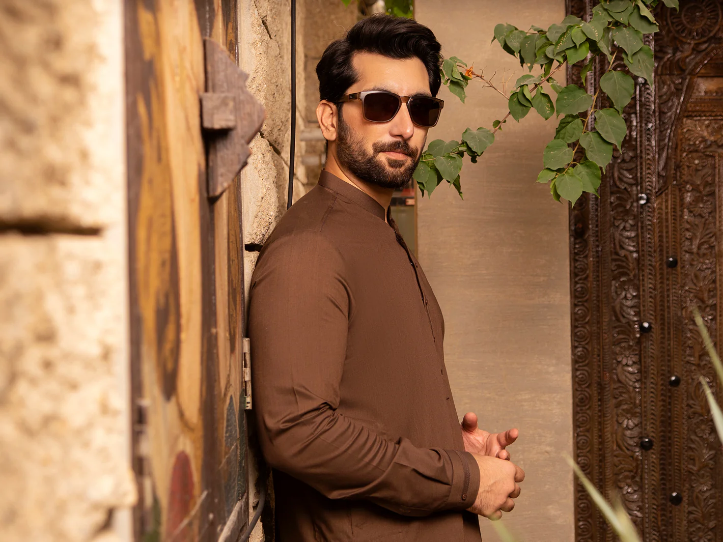 Brown Blended Kurta Trouser - AL-KT-2657 - Image 3