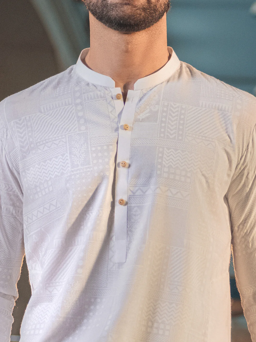 White Blended Kurta Trouser - AL-KT-2688 - Image 3