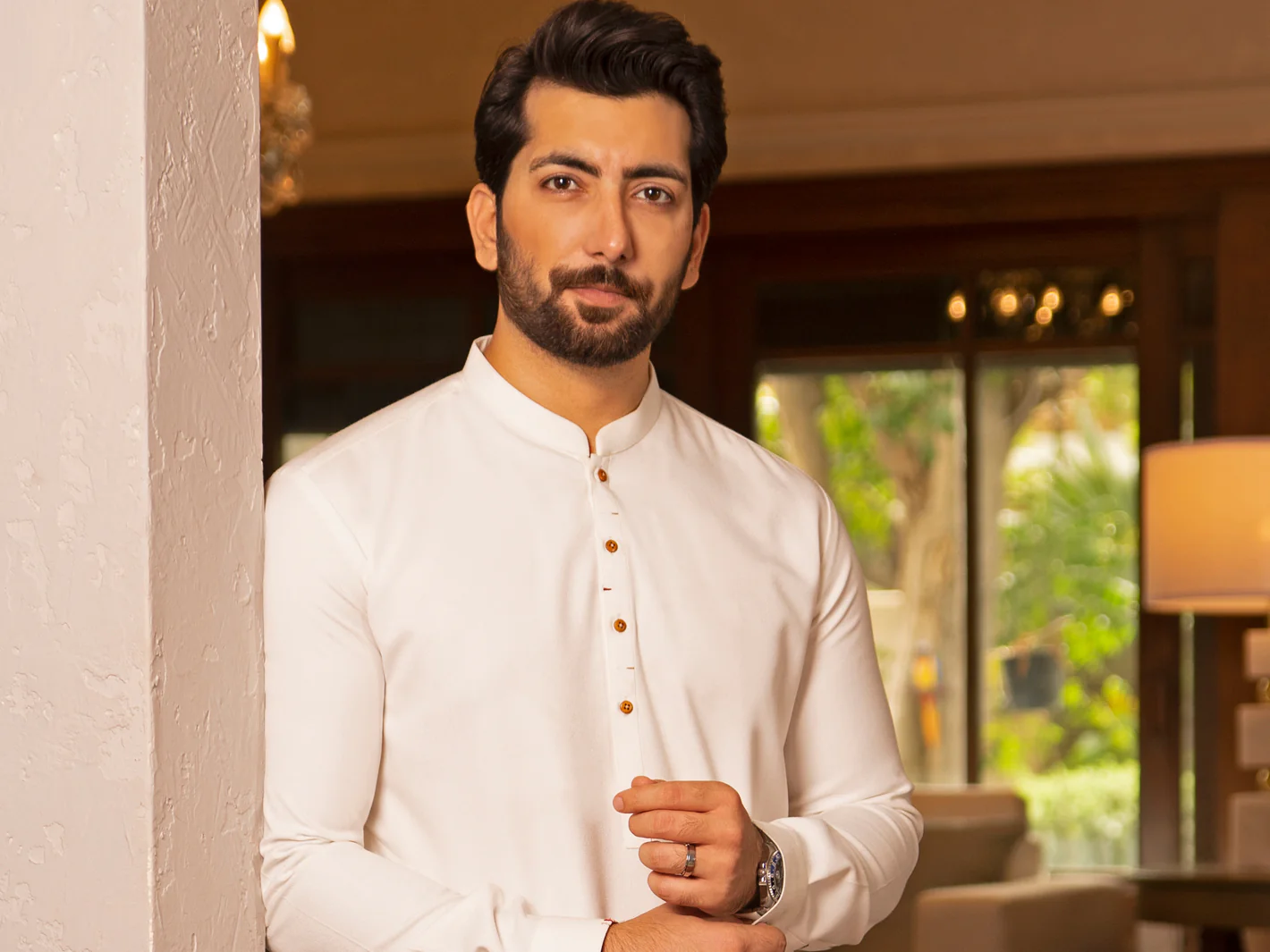 White Blended Kurta Trouser - AL-KT-2722 - Image 3