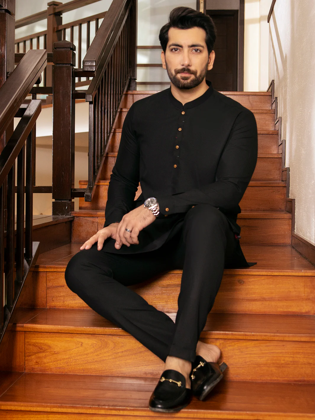 Black Kurta Trouser - AL-KT-2723 - Image 3