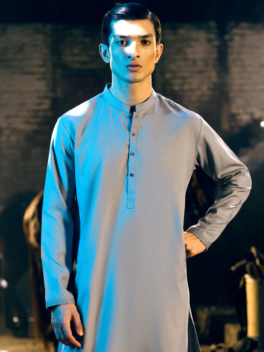 Light Green Blended Kurta Trouser - AL-KT-2733 - Image 7