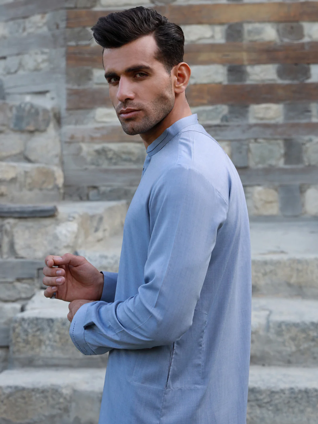 Light Blue Kurta Trouser - AL-KT-2752 - Image 4