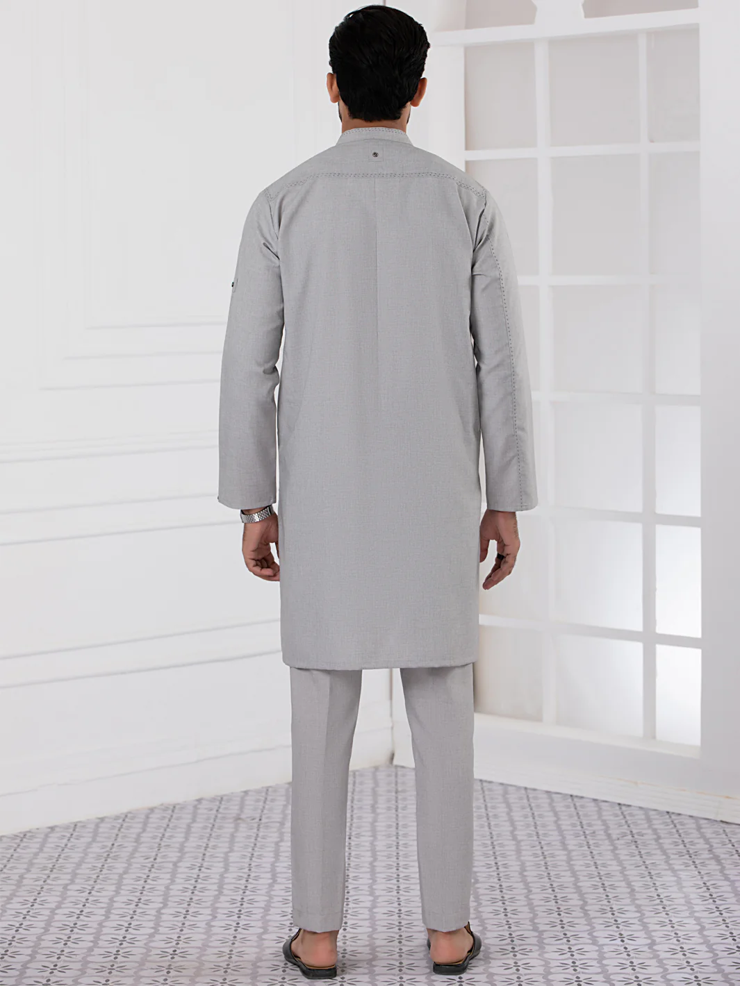 Grey Kurta Blended Trouser - AL-KT-2758 - Image 2