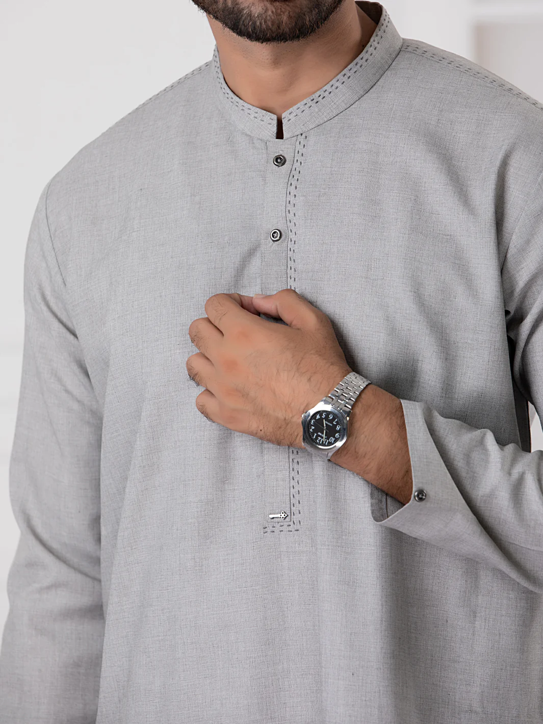 Grey Kurta Blended Trouser - AL-KT-2758 - Image 3