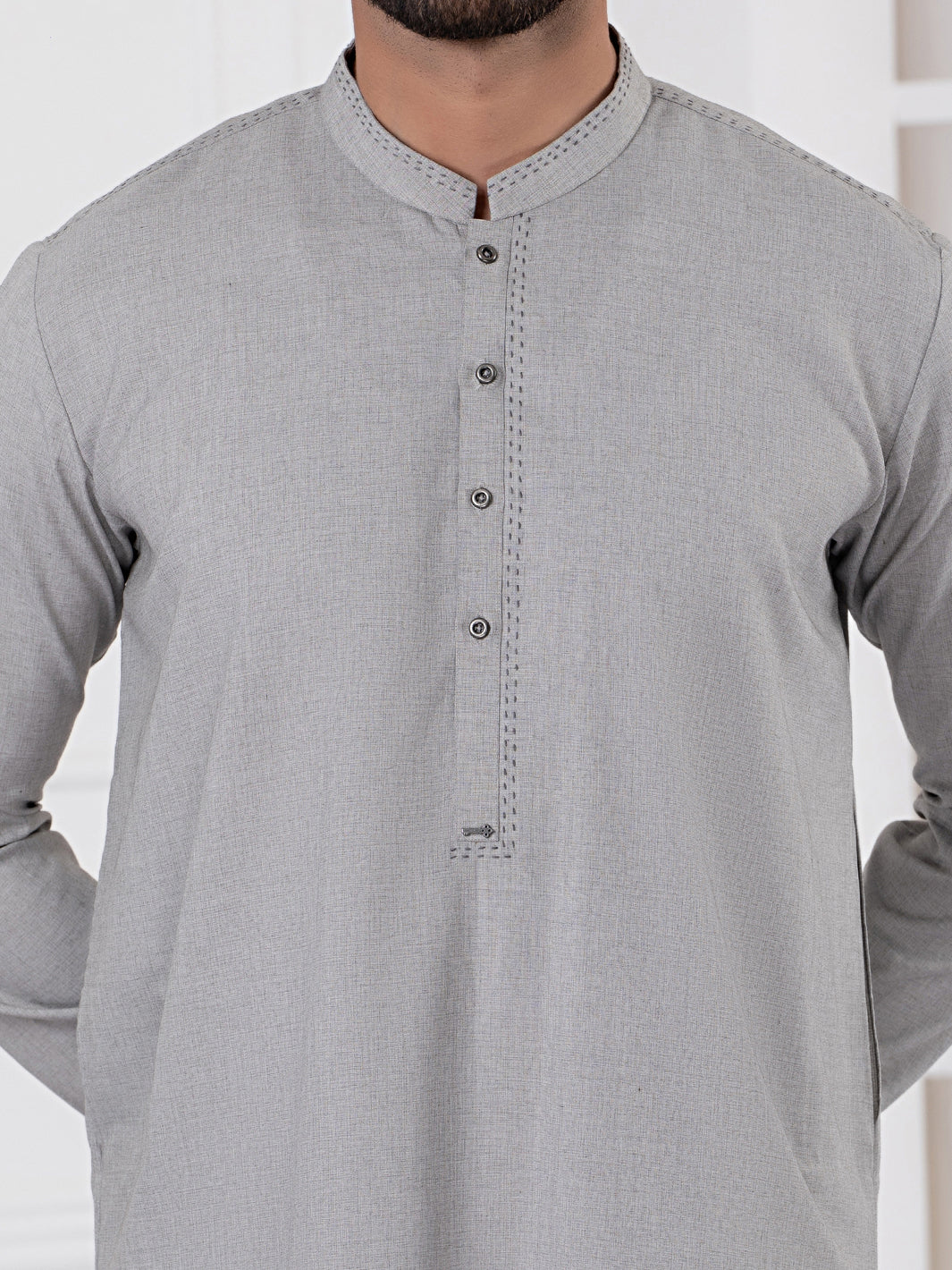 Grey Kurta Blended Trouser - AL-KT-2758 - Image 4