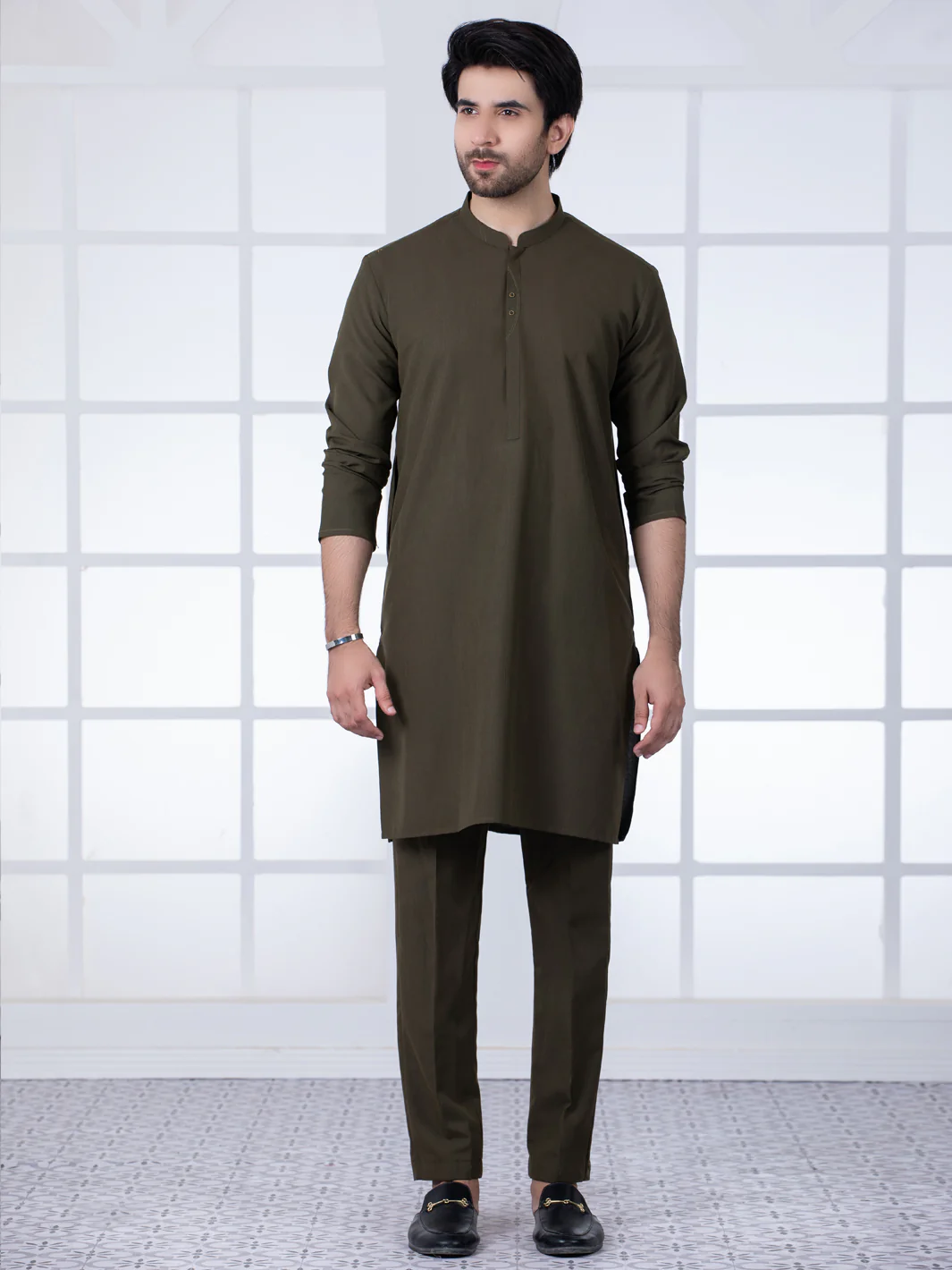 Dark Green Kurta Trouser - AL-KT-2764 - Image 6