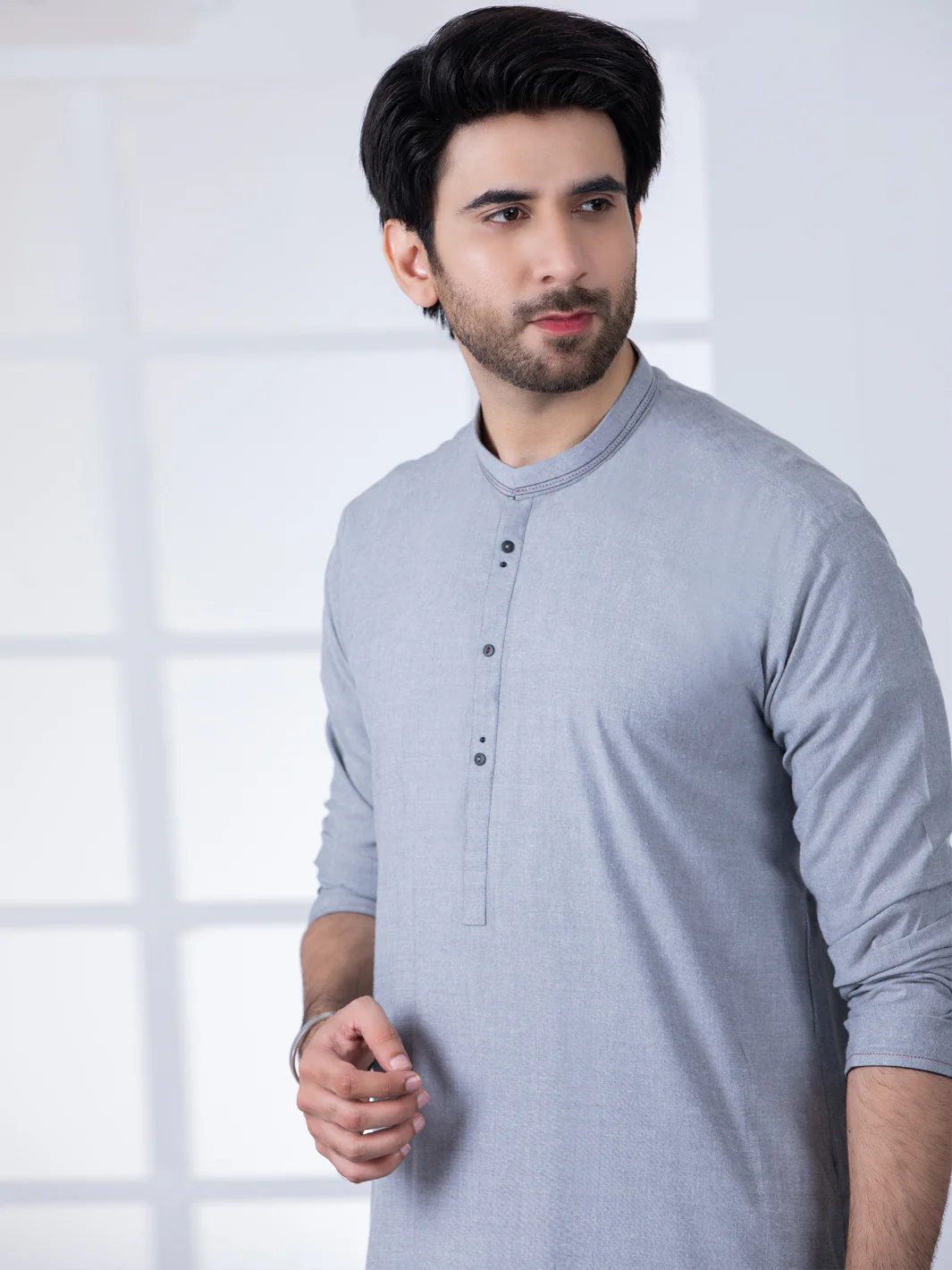 Grey Blended Kurta Trouser - AL-KT-2796 - Image 3