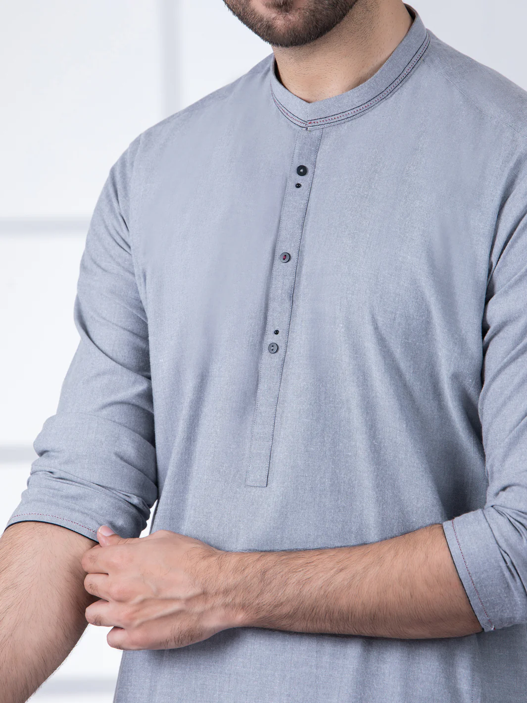 Grey Blended Kurta Trouser - AL-KT-2796 - Image 4