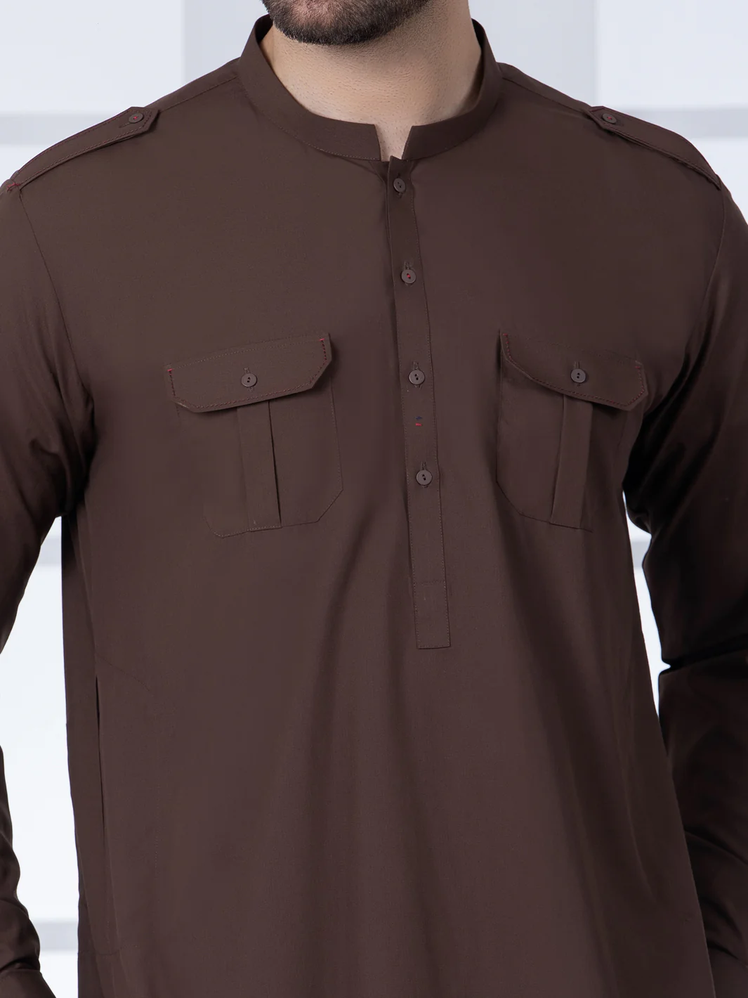 Brown Blended Kurta Trouser - AL-KT-2810 - Image 5