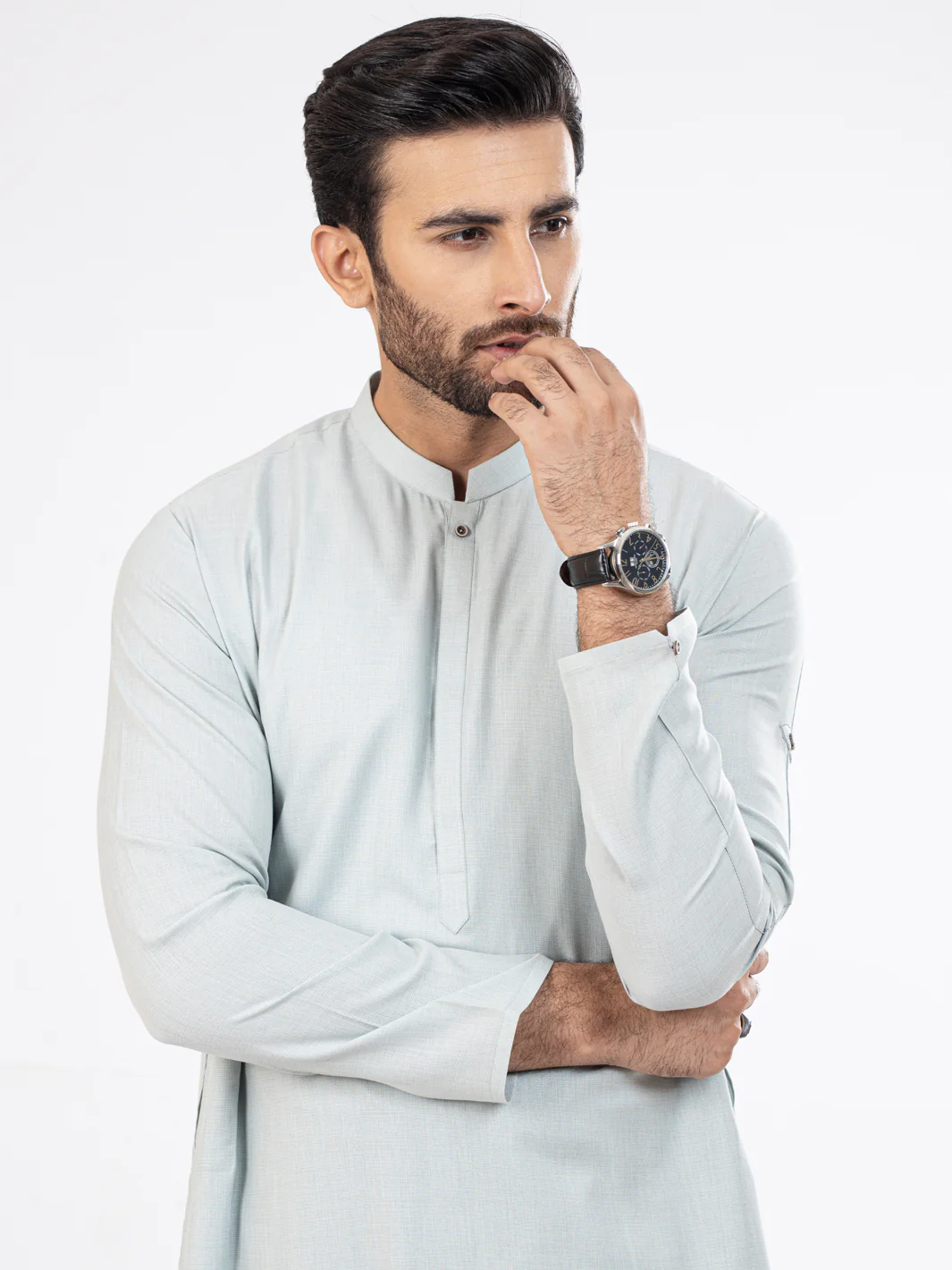 Light Blue Kurta Trousers - AL-KT-2819 - Image 2