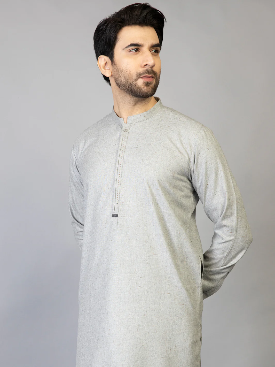 Grey Blended Kurta Trouser - AL-KT-2837 - Image 4