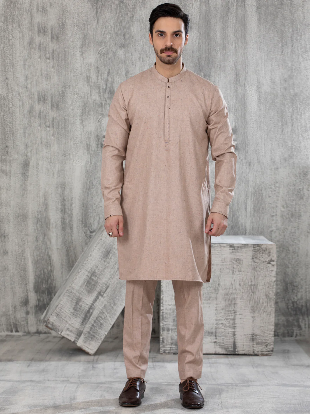 Peach Blended Kurta Trouser - AL-KT-2844 - Image 2