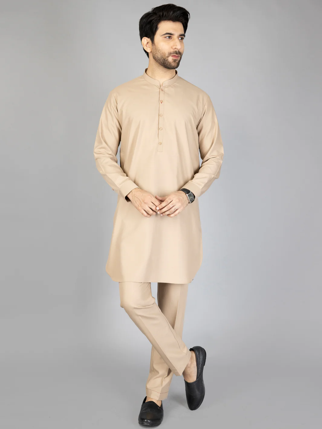 Beige Blended Kurta Trouser - AL-KT-2875 - Image 3