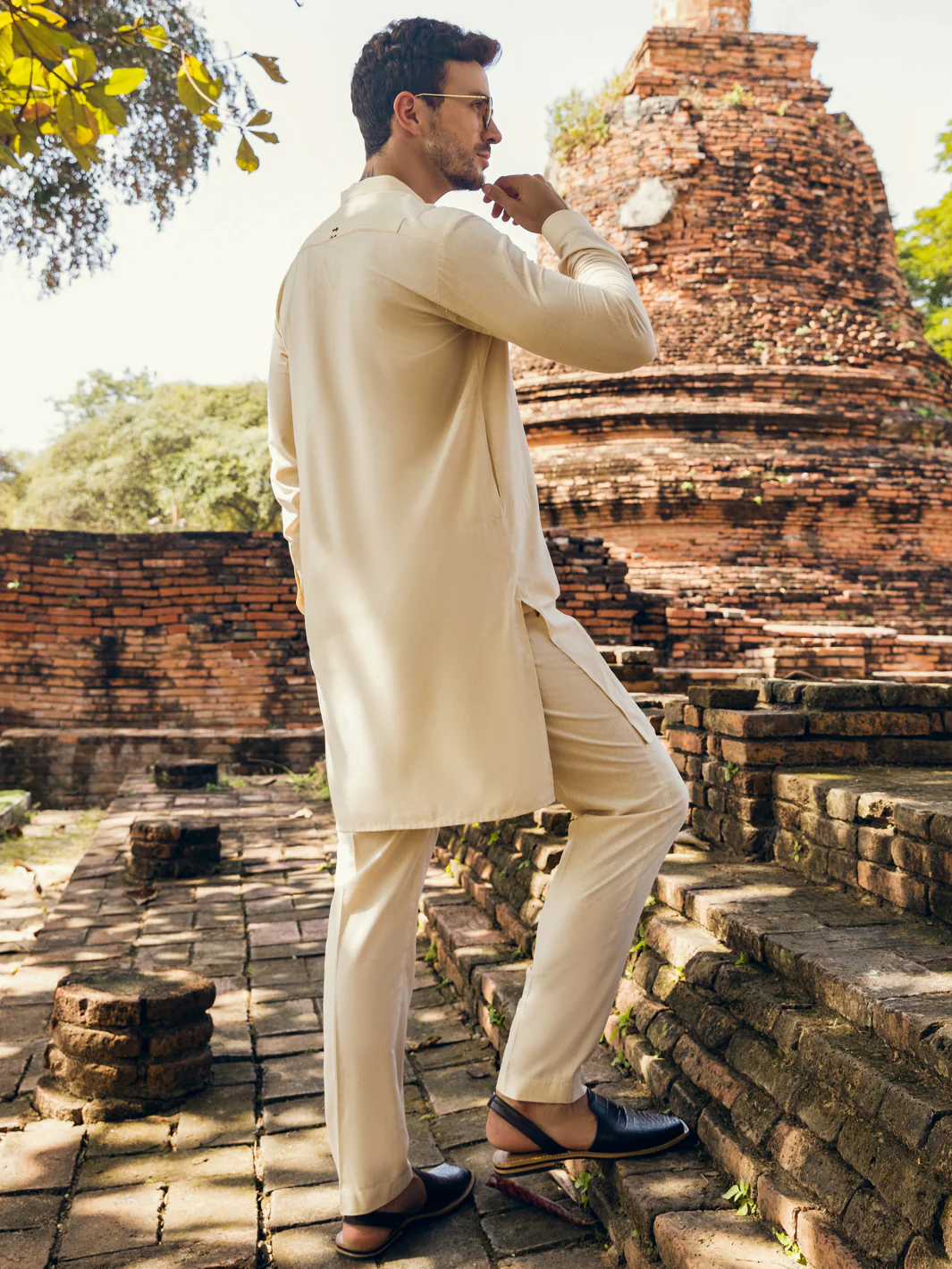 Cream Kurta Trousers - AL-KT-2904 - Image 3