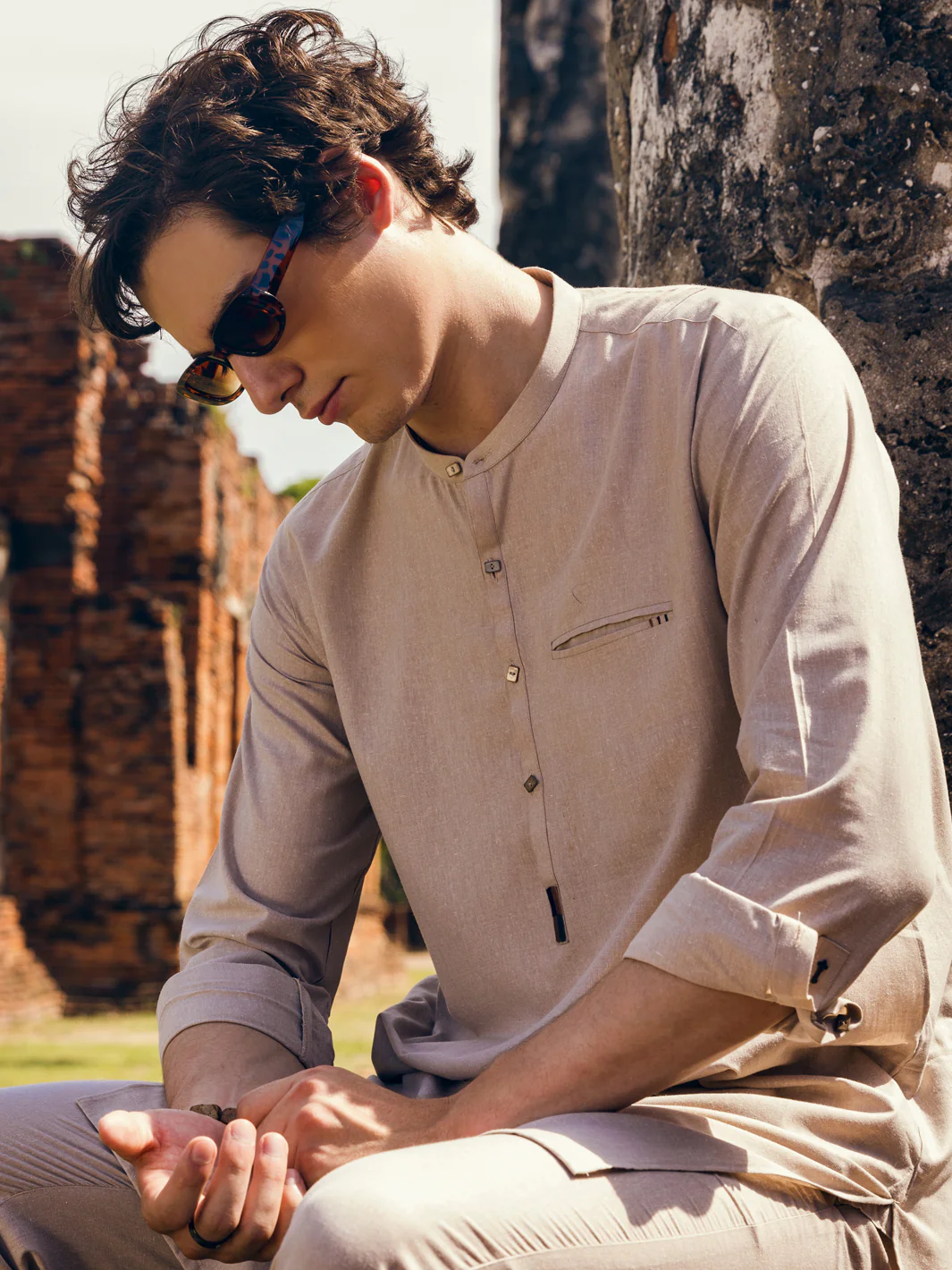 Khaki Kurta Trousers - AL-KT-2905 - Image 4