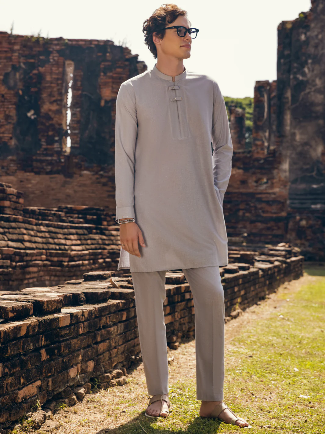 Light Grey Kurta Trousers - AL-KT-2906