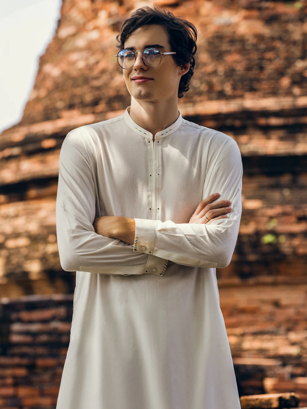 Off White Kurta Trousers - AL-KT-2907 - Image 3