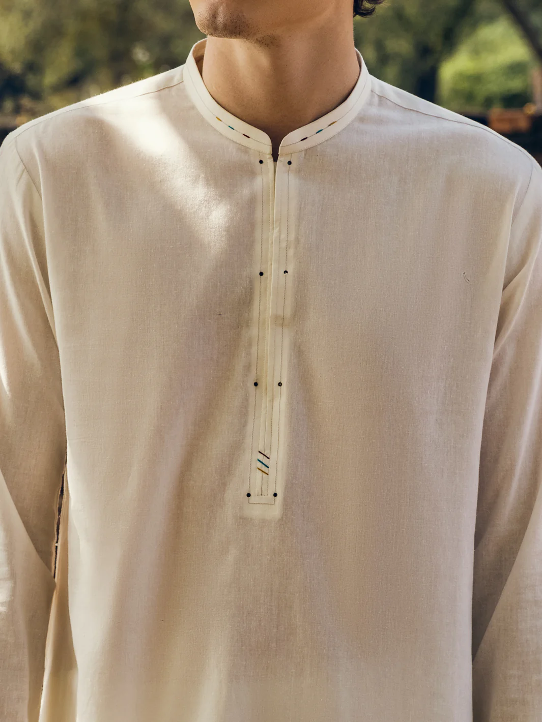 Off White Kurta Trousers - AL-KT-2907 - Image 4