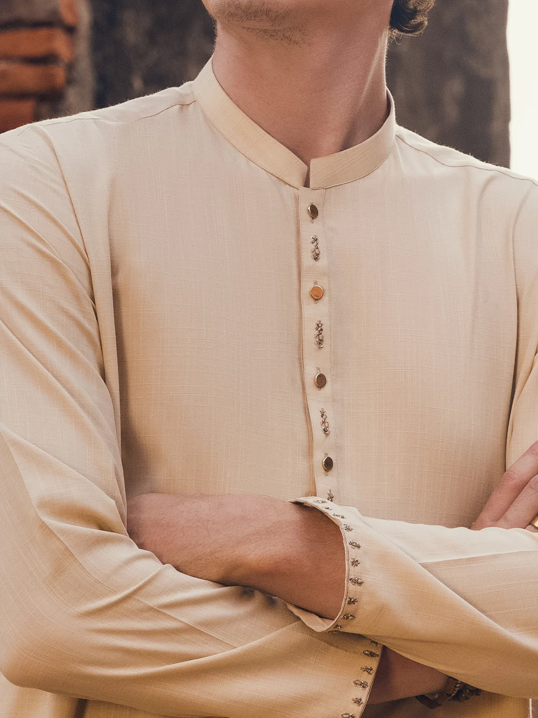 Cream Kurta Trousers - AL-KT-2924 - Image 3