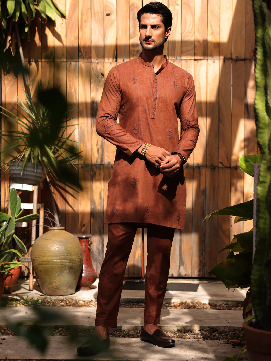 Rust Cotton Kurta Trouser - AL-KT-2931