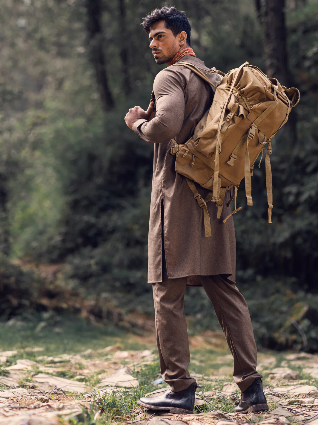 Brown Kurta Trousers - AL-KT-2936 - Image 2