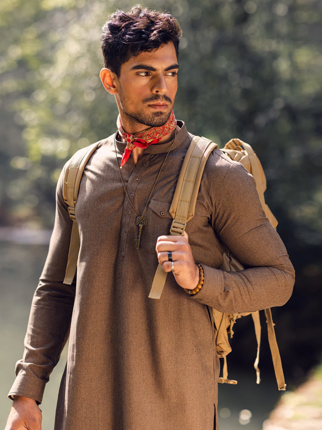 Brown Kurta Trousers - AL-KT-2936 - Image 3