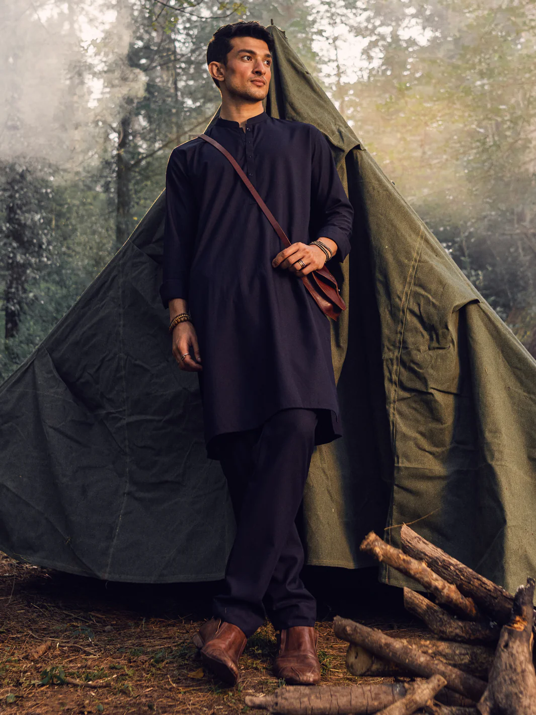 Dark Blue Kurta Trousers - AL-KT-2962