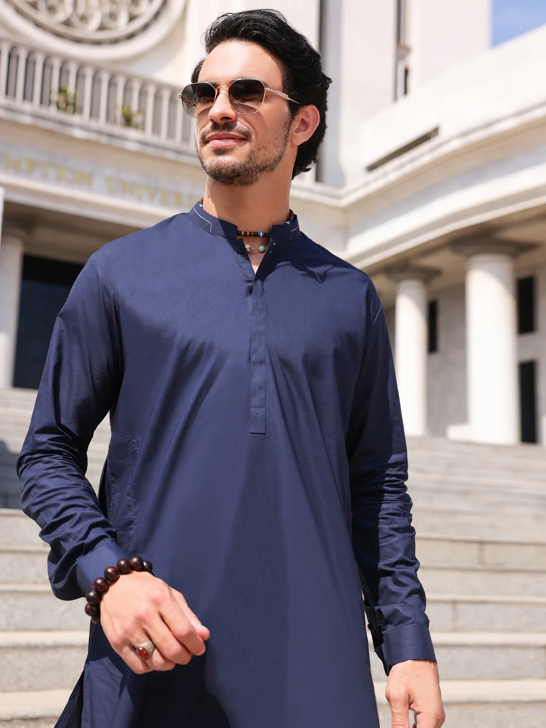 Blue Cotton Kurta Trouser - AL-KT-2980 - Image 2