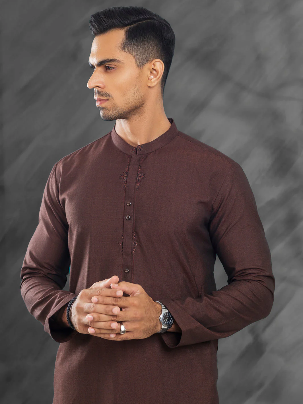 Dark Brown Blended Kurta Trouser - AL-KT-3030 - Image 10